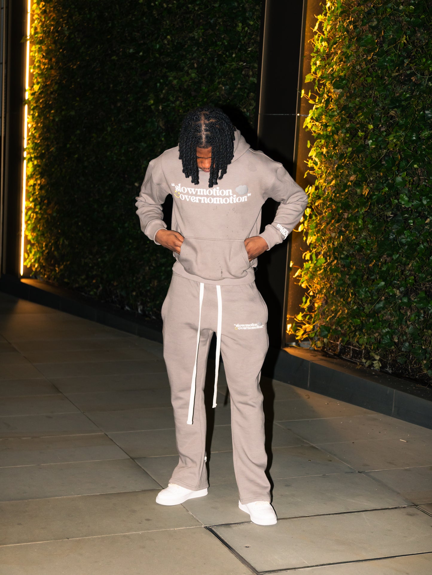 BBL PRINT HOODIE - COOL GREY