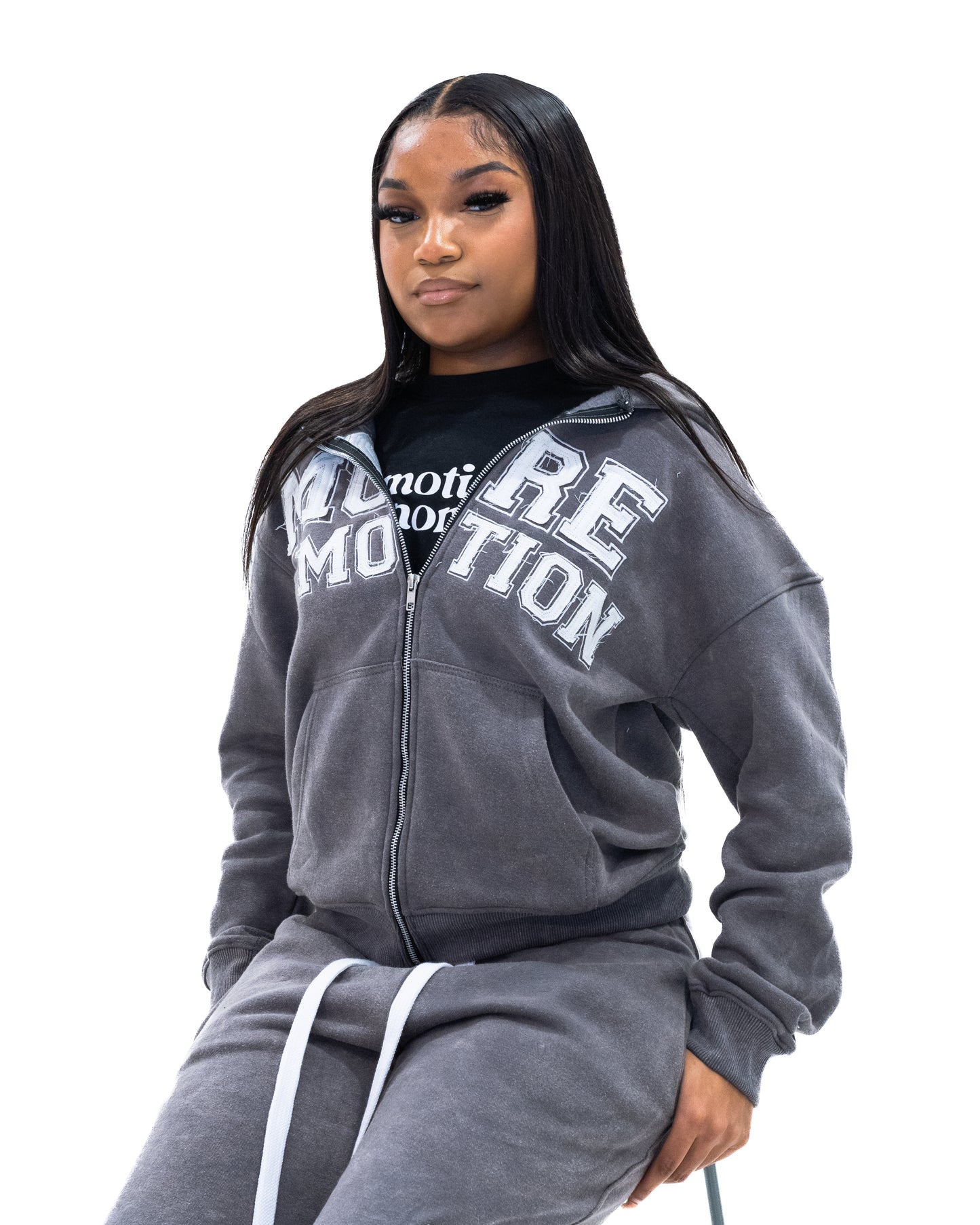 MM DIRTY GREY ZIP HOODIE