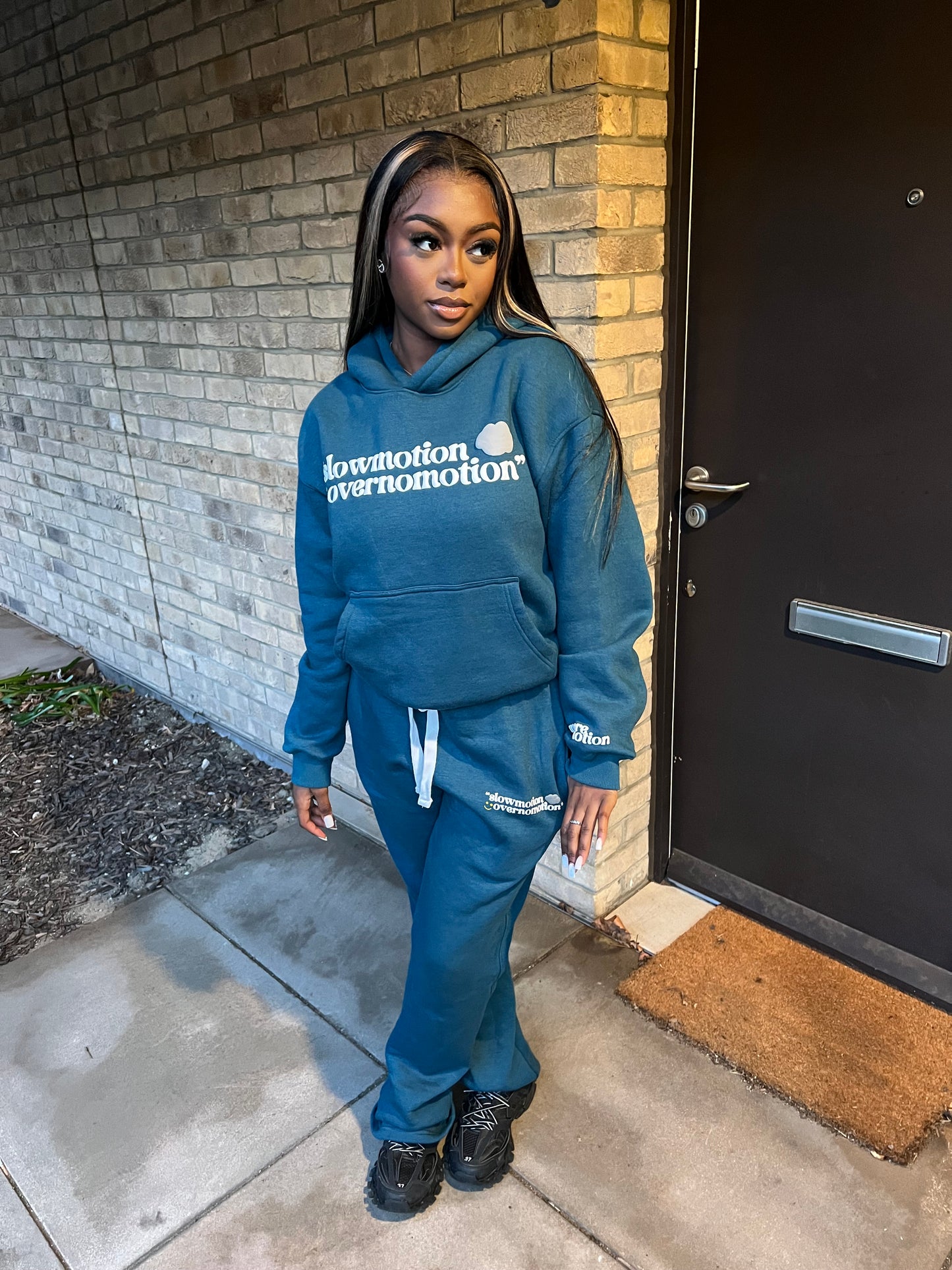 BBL PRINT HOODIE - BLUE