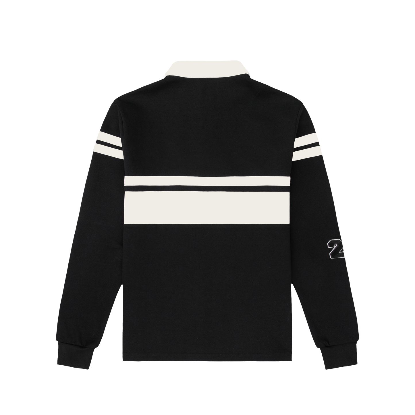 RUGBY POLO SHIRT - BLACK/CREAM