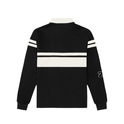 RUGBY POLO SHIRT - BLACK/CREAM
