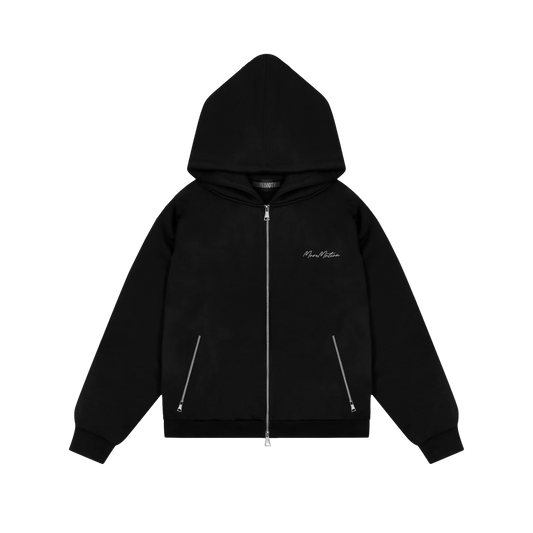 BASICS ZIP HOODIE - BLACK