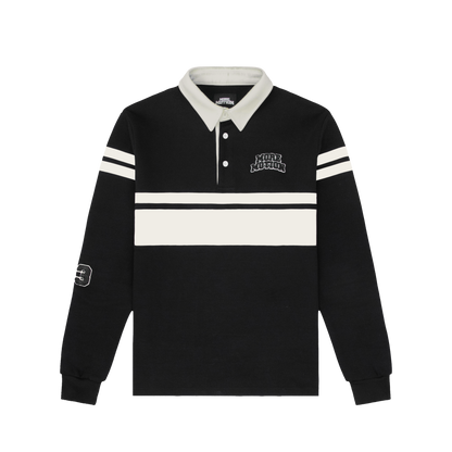 RUGBY POLO SHIRT - BLACK/CREAM