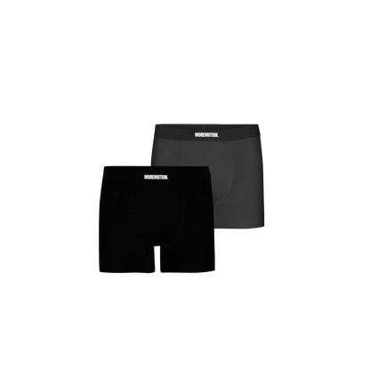 BLACK & GREY MM BOXERS (TWIN PACK)